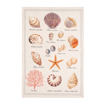 Coucke Seashells Tea Towel (54% cotton - 46% linen)