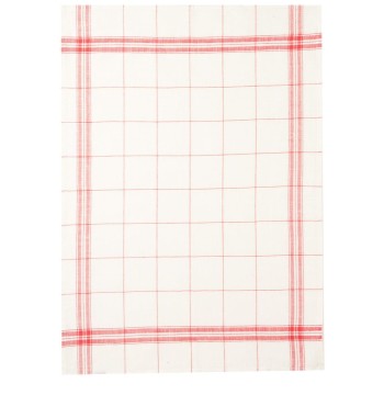 Coucke Red Checker Tea Towel (95% linen and 5% cotton)