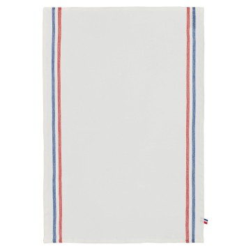Coucke French Flag Tea Towel White (95% linen and 5% cotton)