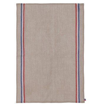 Coucke French Flag Tea Towel Natural (95% linen and 5% cotton)