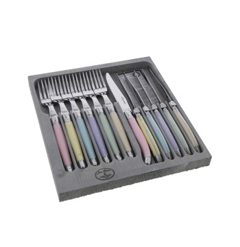 Jean Dubost 12 Pc Laguiole Set Pastel