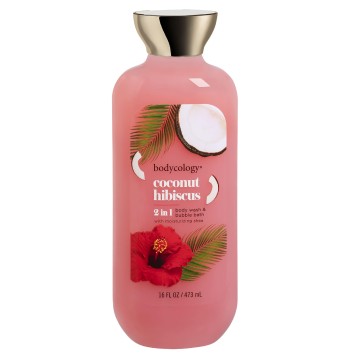 BODYCOLOGY COCONUT HIBISCUS MOISTURIZING BODY WASH & BUBBLE BATH 16oz
