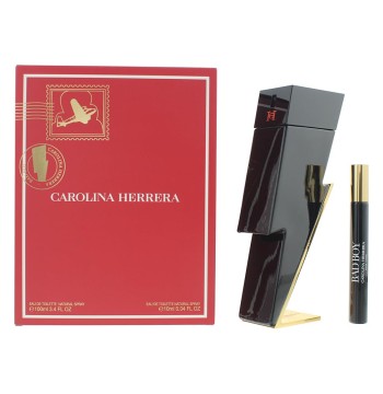 BAD BOY - Carolina Herrera - GIFT SET EDT SPR 3.3 oz + EDT SPR 0.33 oz / 10 ml