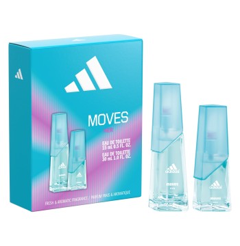ADIDAS MOVES - COTY- GIFT SET EDT SPR 1.0 oz +  EDT SPR 0.5 oz  Women