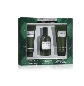 GREY FLANNEL - Geoffrey Beene -GIFT SET ( EDT SPRAY 4.0 oz + A/S/B 3.4 OZ + H & B/W 3.4 OZ )