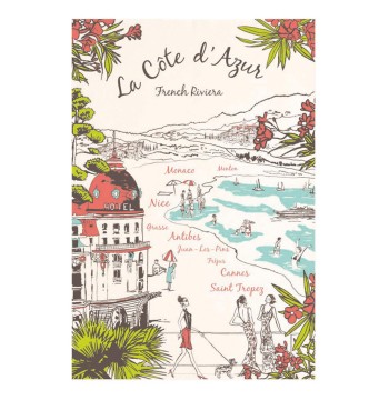 Torchons & Bouchons Tea Towel La Cote d'Azur