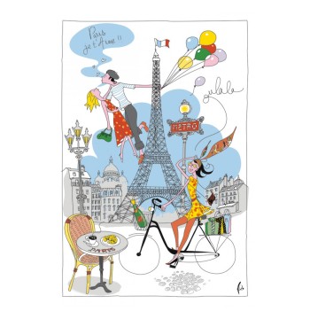 Torchons & Bouchons Tea Towel Paris Girl