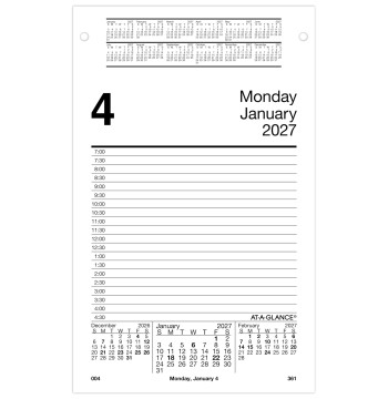 AT-A-GLANCE 2027 Desk Calendar Refill for E5800 Base, Daily Desk Pad Refill, 5" x 8" (E4585027)