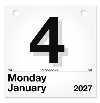 AT-A-GLANCE 2027 "Today Is" Daily Wall Calendar Refill, 6" x 6" Daily Pages (K15027)