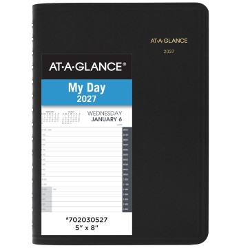 AT-A-GLANCE 2027 Appointment Book Planner, Daily, 5" x 8", 24-Hour, Black (702030527)