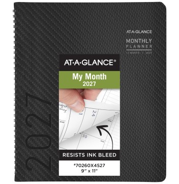 AT-A-GLANCE 2027 Planner, Monthly, 9" x 11", Contemporary, Charcoal (70260X4527)