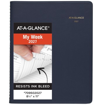 AT-A-GLANCE 2027 Appointment Book Planner, Weekly, 13-Month Jan-Jan, 8.25" x 11", Navy (709502027)