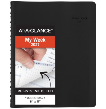 AT-A-GLANCE 2027 Appointment Book Planner, Weekly, 8" x 11", The Action Planner, Black (70EP010527)