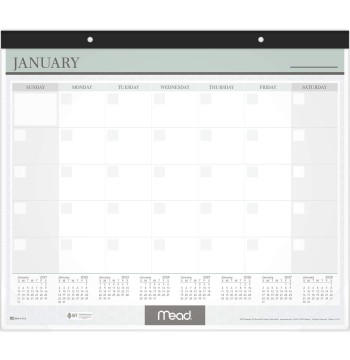 Desk Calendar by Mead, Undated Monthly Desk Pad, 20" x 16", Standard, Undated, 18 Months (SK25-250)
