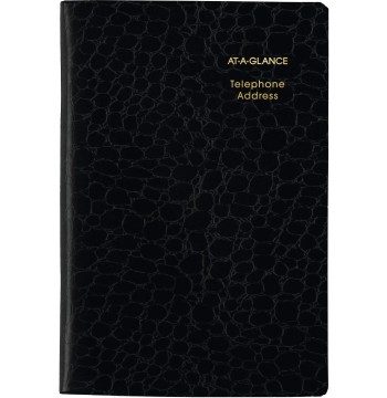 AT-A-Glance Telephone & Address Book, 400+ Entries, 2-3/4" x 4-1/4", Designer, Color May Vary (8040105)