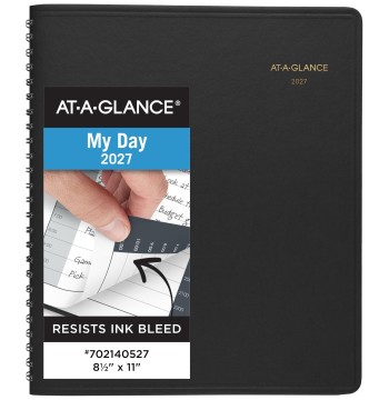 AT-A-GLANCE 2027 Appointment Book Planner, Daily, 8.5" x 11", 24-Hour, Black (702140527)