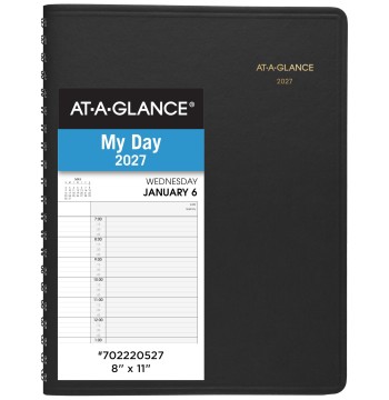 AT-A-GLANCE 2027 Appointment Book Planner, Daily Group Planner, 8" x 11", Two Person, Quarter-Hour, Black (702220527)