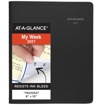 AT-A-GLANCE 2027 Appointment Book Planner, Weekly & Monthly, 13-Month Jan-Jan, 8" x 10", QuickNotes, Black (76010527)