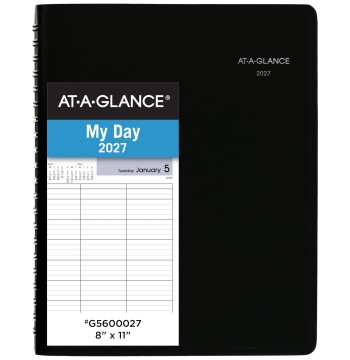 AT-A-GLANCE 2027 Appointment Book Planner, Daily Group Planner, 8" x 11", Four Person, Quarter-Hour, DayMinder, Black (G5600027)