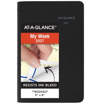 AT-A-GLANCE 2027 Appointment Book Planner, Weekly & Monthly, 5" x 8", QuickNotes, Black (76020527)