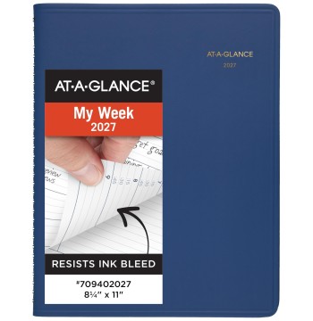 AT-A-GLANCE 2027 Appointment Book Planner, Weekly, 8.25" x 11", Blue (709402027)