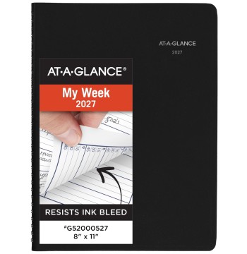 AT-A-GLANCE 2027 Appointment Book Planner, Weekly, 8" x 11", Quarter-Hourly, DayMinder, Black (G5200027)