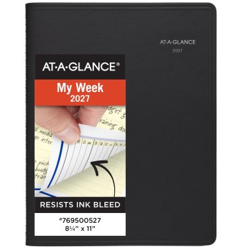 AT-A-GLANCE 2027 Appointment Book Planner, Weekly & Monthly, 13-Month Jan-Jan, 8.25" x 11", QuickNotes, Black (769500527)