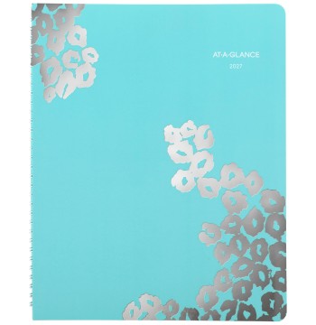 AT-A-GLANCE 2027 Appointment Book Planner, Weekly & Monthly, 13-Month Jan-Jan, 8.5" x 11", Hourly, Wild Washes, Teal (523-905-27)