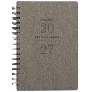AT-A-GLANCE® Signature Collection 2027 Weekly Monthly Planner, Gray, Small, 5 1/2" x 8 1/2"