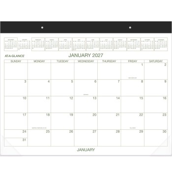 AT-A-GLANCE® 2027 Two Color Monthly Desk Pad Calendar, Standard, 21 3/4" x 17"