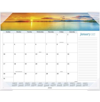 AT-A-GLANCE® 2027 Panoramic Seascape Monthly Desk Pad, Standard, 21 3/4" x 17"