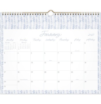Leah Bisch™ for Mead Cambridge® 2027 Monthly Wall Calendar, Herringbone, Medium, 15" x 12"