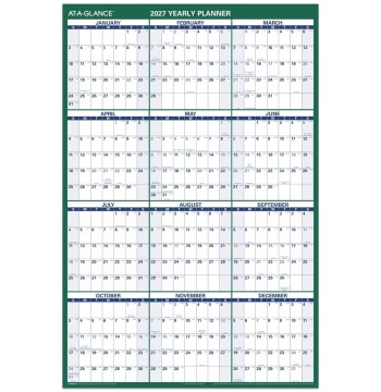 AT-A-GLANCE® 2027 Vertical Reversible Erasable Yearly Wall Calendar, Extra Large, 32" x 48"