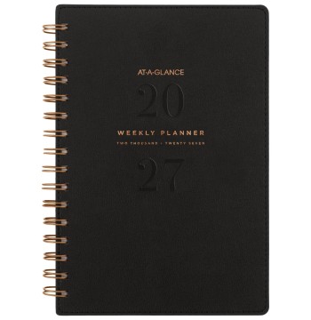AT-A-GLANCE® Signature Collection 2027 Weekly Monthly Planner, Black, Small, 5 1/2" x 8 1/2"