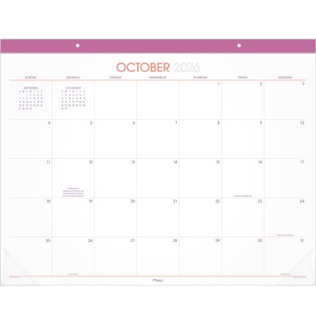 Mead® Color Pop 2027 Monthly Desk Pad Calendar, Purple, Standard, 17" x 21 3/4"