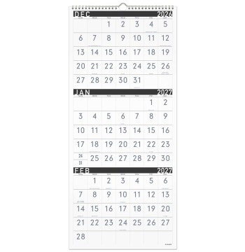 AT-A-GLANCE® Contemporary 2027 Three Month Reference Wall Calendar, Large, 12" x 27"