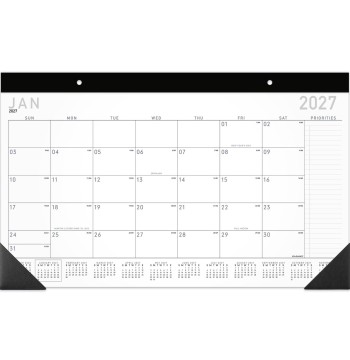 AT-A-GLANCE® Contemporary 2027 Monthly Desk Pad Calendar, Compact, 18" x 11"