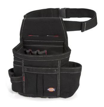 Dickies 8-Pocket Tool Belt/Utility Pouch, Adjustable 2-Inch Belt, Durable Canvas Construction, Puncture-Resistant Liner, Black