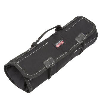 Dickies Small Wrench/Screwdriver Organizer Roll for Mechanics, 16 Tool Pockets, Durable Canvas Construction, 13.5 in. x 12.75 in. Unrolled, Black