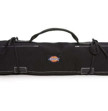 Dickies Large Wrench/Screwdriver Organizer Roll for Mechanics, 23 Tool Pockets, Durable Canvas Construction, 26 in. x 14.25 in. Unrolled, Black