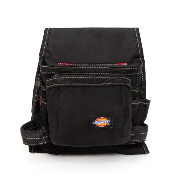 Dickies 8-Pocket Canvas Tool and Utility Pouch for Work Belts, Fastener Pocket, Hammer Loops, 2-inch Belt Loop, Black