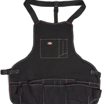 Dickies 16-Pocket Workshop Bib Apron, Durable Canvas Construction, Reinforced Edges, Adjustable Belt, Black