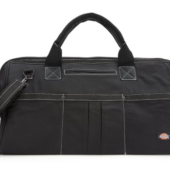 Dickies 20-Inch Durable Canvas Work Bag for Painters, Carpenters, and Builders, Heavy-Duty Zipper, Reinforced Handles, Exterior Pockets, Shoulder Strap, Black
