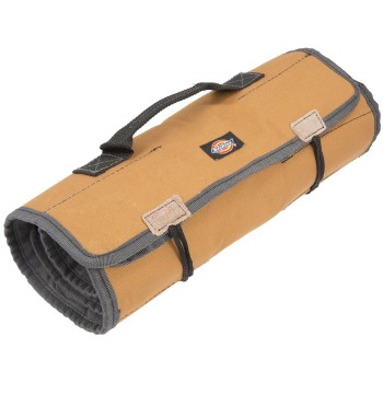 Dickies Large Wrench/Screwdriver Organizer Roll for Mechanics, 23 Tool Pockets, Durable Canvas Construction, 26 in. x 14.25 in. Unrolled, Grey/Tan