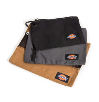 Dickies Set of 3 Small Canvas Utility Pouches, Zippered, for Organizing Small Tools and Fasteners, Grey/Tan/Black