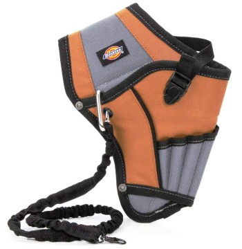 Dickies 5-Pocket Drill Holster with Safety Tether, Universal-Fit Steel Tool Belt Clip