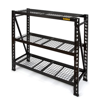 DEWALT 4-Foot Tall, 3 Shelf Steel Wire Deck Industrial Storage Rack, Adjustable for Custom Workshop/Garage Storage Solutions, Total Capacity: 4,500 lbs.
