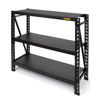 DEWALT 41658 DXST4500BLK 3-Shelf Industrial Storage Rack with Laminate Deck - 50”W x 18”D x 48”H, Black
