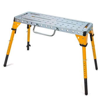 DEWALT 46 in. x 18 in. Adjustable Height Portable Folding Steel Welding Table and Workbench DXMF4618WT
