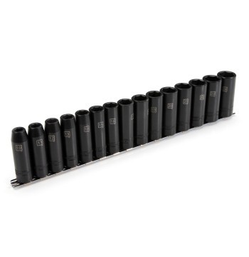 15-Piece 1/2-Inch Drive Deep 6-Point Impact Metric Socket Set
